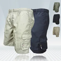 Mäns shorts män andningsbara lastshorts multi-fickor shorts män lös arbete korta byxor manlig avslappnad sommar utomhus strand korta overaller 230327