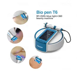 Equipamento de massagem elétrica Equipamento RF Skin Aperto EMS azul leve micro corrente Máquina de aperto dispositivo Bio Pen T6 Home Use RF Beauty Instrument
