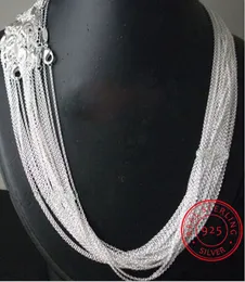 Strands Strings 10pcslot Promotion wholesale 925 sterling silver necklace silver fine jewelry Rolo Chain 1mm Necklace 16 18 20 22 24" 230325