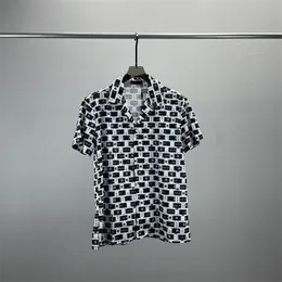 2 LUXURY Designer Shirts Moda Masculina Tiger Letter V camisa de boliche de seda Camisas casuais masculinas slim fit manga curta camisa social M-3XL#103