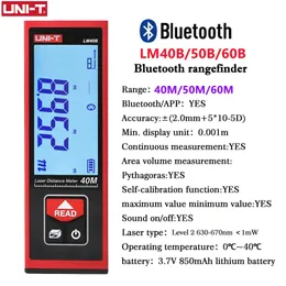 UNI-T LM40B LM50B LM60B Mini telemetro Bluetooth Righello elettronico laser ad alta precisione per strumento di misura per ambienti di costruzione