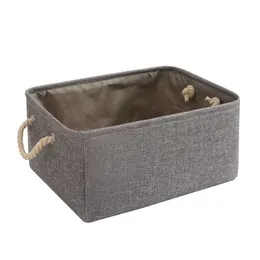 Förvaringslådor BINS LINEN LAGRINGSBASKA Tyg Fällbar stor kapacitet smutsiga klädkorg Kläder Snack Storage Basket P230324