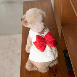 Hundkläder Dog Wedding Dress Winter Cat kjol Chihuahua Yorkie kläder valp pomeranian shih tzu maltese bichon poodle schnauzer kläder s aa230327