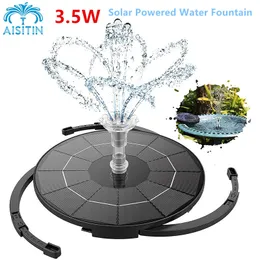 Trädgårdsdekorationer Aisitin Solar Fountain Pump 35W Powered Water med 6 Nozles Birdbath Float för 230327