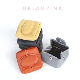 Wallets Genuine Leather Coin Purse Protable Soft Cowhide Square Fancy Mini Wallet Fashion Portable Earphone USB Storage Tray Pouch Bag G230327