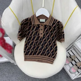 23SS Girls Clothes Pullover Short Sleeve T-Shirt Designer Kids Polo Shirt Child Tshirt Toddler Tee Knitting Label Pullover Logo Classic Logo عالية الجودة للأطفال