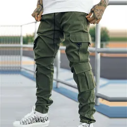 Мужские брюки мужчины грузовые брюки бегают карманные спортивные штаны повседневные мужские спортивные одежды хип -хоп брюки с малыми маткой мужчина 230327