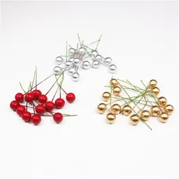 Christmas Decorations 100Pc Artificial Red Holly Berry Year Decor For Home Navidad Kerst