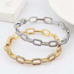 Braccialetto Arrivo Lusso Impilabile Dichiarazione Oro Per Le Donne Matrimonio Zircone Cubico Cristallo CZ Dubai Braccialetti Placcati RegaliBangle Kent22