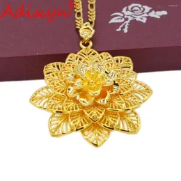 Hänghalsband adixyn stora blommor form guld färg växt mode smycken afrikan/Indien för kvinnor/flickor festgåvor n10243