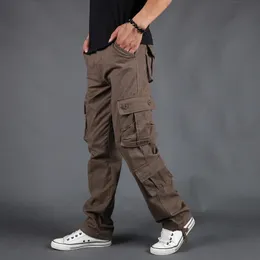 Calça masculina homens cargo calças mensagens soltas calças táticas do exército de vários bolsos Pantalon Homme grande tamanho 42 macacão militar 230327