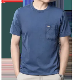 Camisetas masculinas algodão grande bolso de manga curta camiseta masculina camiseta de verão masculina pe-te-deco