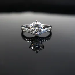 Moissanita Anillos 100％925女性用のスターリングシルバーリングGRA証明書付きMoissanite Diamonds Bague Wedding Fine Jewelry
