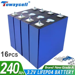 16pcs 48V 240AH Células LifePO4 Bateria de bateria novo grau A 3.2V 230AH Bateria recarregável Pacas de pacote euro