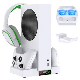 Other Accessories Cooling Fan Stand For Xbox Series S Dual Controller Charging Dock Gamepad Headphone Storage Bracket 230327