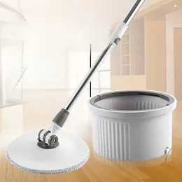 Mops Rotation Floor Flat Lazy Mops Bucket Decontamination Separation Microfiber Rag Water Washing Self Wring Dry Home Cleaning Tools 230327