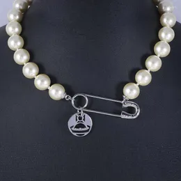 Choker European And American Hollowed Out Pin Large Pearl Necklace Bracelet