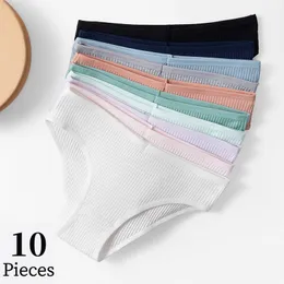 Women's Panties BZEL 10PCS/Set Women's Panties Sexy Breathable Underwear Comfortable Lingerie Cotton Striped Briefs Fashion Cozy Underpants Sale 230327