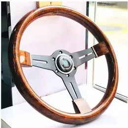 14inch 350mm Racing Car Steering Wheel High Quality Copy Wood with Black Spoke