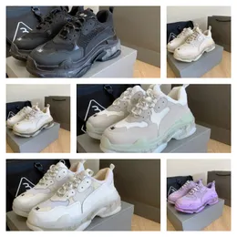 Clear Jelly Crystal Bottom Platform Sneakers 17W Women Mens Casual Shoes Dady Shoes Trainers Triples Sports Sneaker Designer 2023 Spring Paris Running Shoe