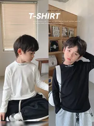 T-shirts Ivan Yiwan Clothing autumn Clothes Children's Trendy Cool Neckline Letter Underwear Blouse Boys' Long Sleeve T-shirt 230327