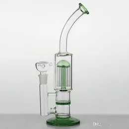 12 Inches Tall Green Glass Bong Arm Tree Percolator Honeycomb Diffuser Dab Rig Thick Oil Rigs Smoking Hookah 18.8mm Female Joint Glass Bong