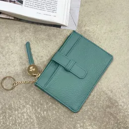 Plånböcker plånbok kvinnor äkta läder söta små hållare lyx design cowhide mynt handväska minimalistisk pengar väska med nyckelring g230327