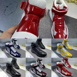 2023 Потолочные ретро-классические кроссовки Cup Sneakers Americas Дизайнер мужски роскошные повседневные патентные патентные туфли с подходными кроссовками.