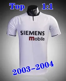 2003 2004 Retro Edition Real Madrids Maglie da calcio #7 Raul #23 Beckham Short Shortle 03 04 Uniforms da camicia da calcio