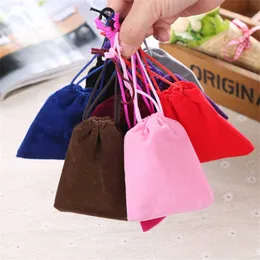 10 PC Prezent Wrap Bolsas de Terciopelo Colores para joyera 50 piezas 7x9cm Embulaje con cordn bolsas regalo navidad suministros almacenamiento relojes Z0327