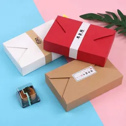 10 PC Gift Wrap Caja de papel ilo sobre Simple embalaje cartn blanco para galletas dulces caja regalo 10 Uds Z0327