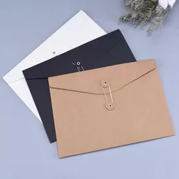 400pcs/Lot Brown Kraft Paper A5/A4 Document Holder File Bag Gocke Goke With With Storage String Lock Office Supply Pouch