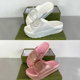 2023 Plattform Slipper tjock botten Sandal Nya Colorrubber Women Leisure förtjockad utanför slitsko med slipper strandsko med box no438