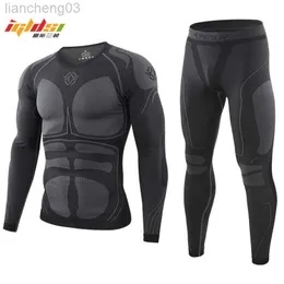 Herren-Trainingsanzüge Herren-Winter-Thermo-Unterwäsche-Set Long Johns Male Functional Training Camo Sports Sexy Fitness Long Johns Run Trainingsanzug W0328