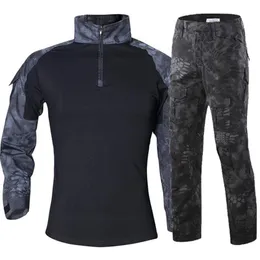 Camicie casual maschile da uomo tattiche escursionistiche da estate da esterno set rapido secco secco uniforme militare camufage combattimento a maniche lunghe camicie camicie da camicie 230328