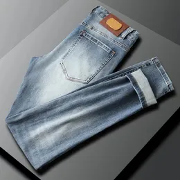2023 Designer Classic Men's Jeans Fashion Vaqueros Designer Highted Pure Black Bans Slim Pants Stretch Chino Pants