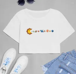 Damskie koszule Śliczne układ słoneczny damski uprawa tshirt dziewczyna osobowość styl tee harajuku top damskie gotyckie ubrania