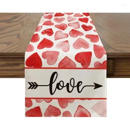 Tala de mesa de mesa Valentines Runner Red Red Vintage Lenf Home Kitchen Decorp Decor de fazenda Fazenda