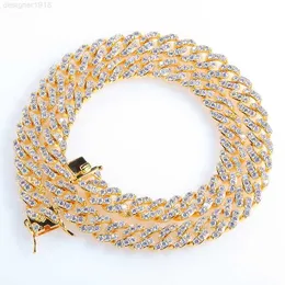 Finish Men's 8mm Heavy Iced Zircon Cuban Link Necklace Bracelet Set Hip Hop Jewelry Gold Silver Chain