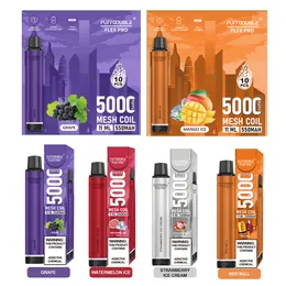 Tek kullanımlık vape orijinal şarj edilebilir puf çift esnek 5000 deri stil