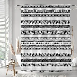 3D Digital Printing Bohemian Stripe Shower Curtain förtjockad polyestervattentät badrumsgardin