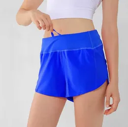 lu speed up Damen Yoga-Shorts mit hoher Taille, für Fitnessstudio, Fitness, Training, Strumpfhosen, Sport, kurze Hosen, modisch, schnell trocknend, solide Hose, lulus 23ss, Sport und Freizeit