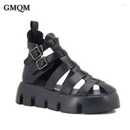 Sandały GMQM marka moda Kobiety Summer 2023 platforma swobodne buty obuwia otwarte palce gladiator rzymskie student studencki