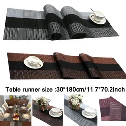 Compatible Placemats Table Runner 1 Piece Crossweave Woven Vinyl Table Runner Washable 30x180cm 12x70 86inch210Y