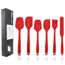 6pcs/conjunto de silicone assado de silicone resistente a calor utensílios de cozinha antiaderentes de cozinha