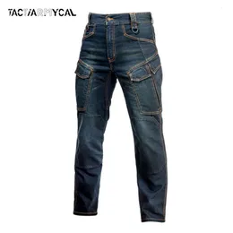 Mens Jeans Autumn Men Pants Militär Tactical Manlig flera fickor Last Pant Casual Straight Dimem Trousers Plus Size S4XL 230327