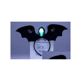 Partybevorzugung Halloween Fledermaus Lumineszierender Haarreifen LED-Blitz Skl Kopf Kinder Kopfschmuck Ball Prop WL948 Drop Lieferung 202 DHNCC