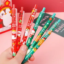 Christmas Press Pen Cute Santa Claus Holiday Gifts Students Learn Stationery