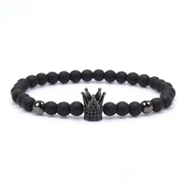 Perline New Brand Trendy Imperial Crown Braccialetti con ciondoli Uomo Perline in pietra naturale per gioielli da donna Drop Delivery 202 Dh7Do