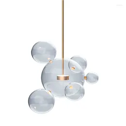 Ljuskronor liten storlek hem deco 2023 trend glas bubbla guld ljuskrona belysning lyster upphängning armatur lampan för matsal